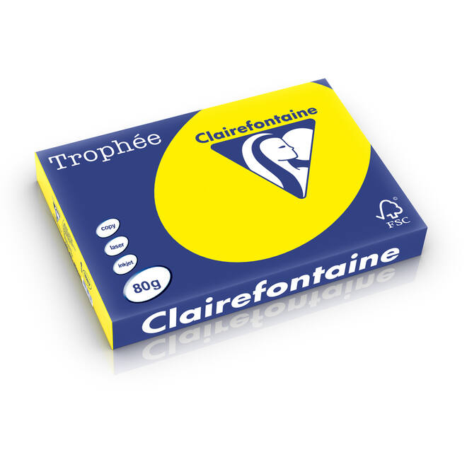 Kopieerpapier A3 kanarie-/zonnegeel FSC houtvrij 500 vel, 80 grs.